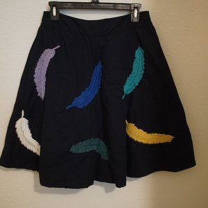 Anthropologie Girls From Savoy Feather Skirt sz 8